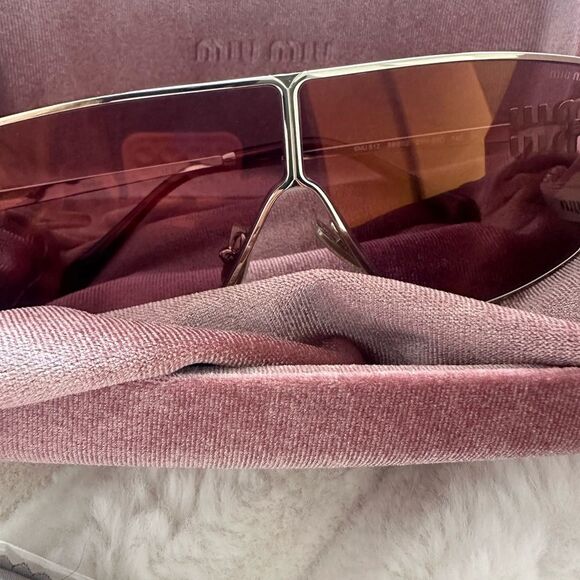 NEW RARE MIU MIU MIRRORED SHIELD SUNGLASSES - Picture 7 of 11